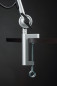 Preview: Lampe de travail (work lamp) 110 cm prise CH abat-jour argentée, protégé avec pince de table