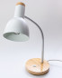 Preview: Table lamp shielded metal, with wooden base of bamboo, swivel neck with CH plug