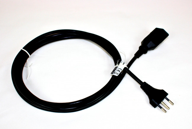 Câble de rallonge noir de 1m protégé par une fiche suisse