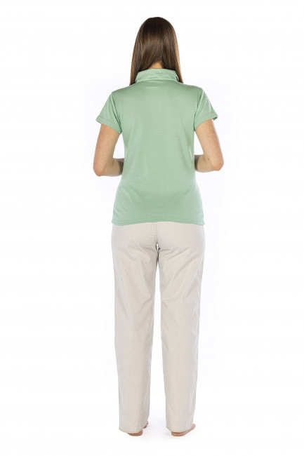 Polo Shirt Ladies modal and silver green 37dB at 3.5GHz (42dB at 1GHz)
