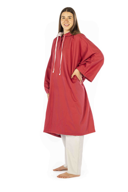 Poncho organic satin with hood - lined with Swiss Shield Ultima 32dB at 3.5GHz