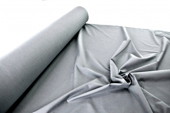 Tissu au mètre fil d'acier inoxydable gris clair Prix par 1m - min. 1m largeur du rouleau 150cm 37dB à 3.5GHz
