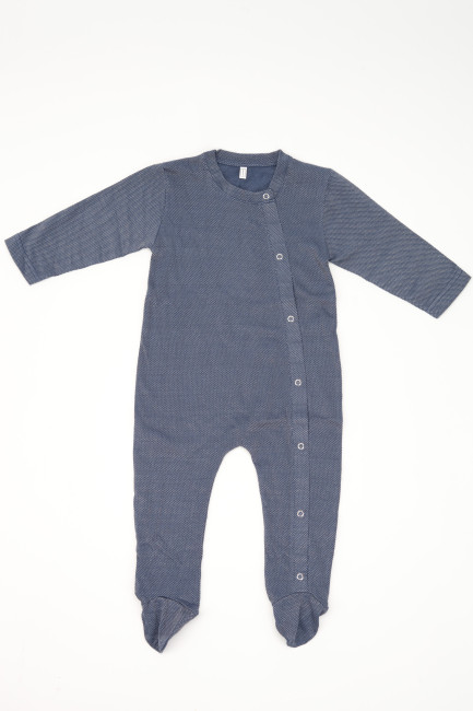 Baby rompers long sleeve organic cotton silver knit from 6 mths - 2 colours