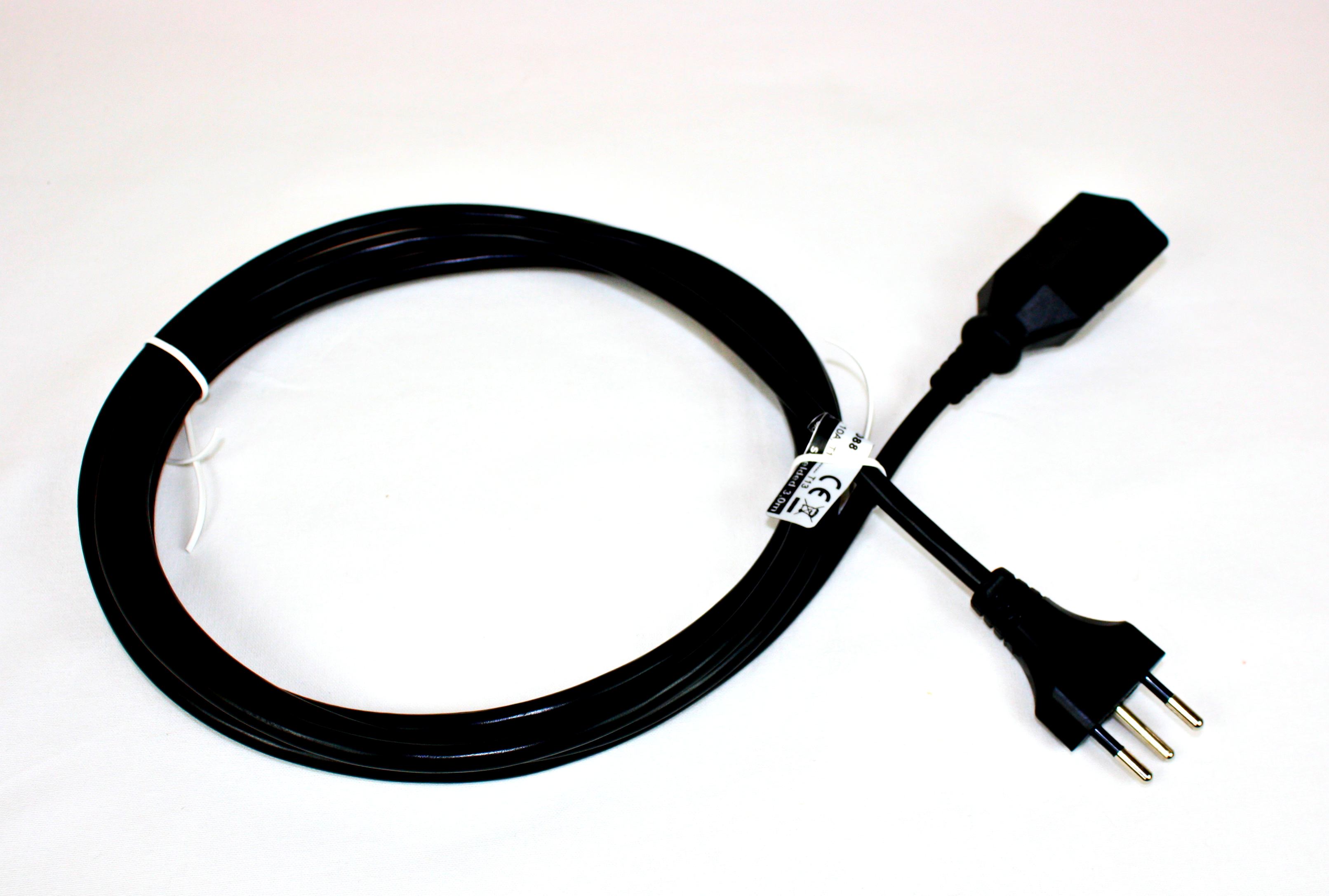 Câble de rallonge de 3m protégé par une fiche suisse noire - WAVESAFE