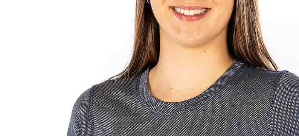 Damen T-Shirt Marine Bio Baumwolle mit Silber 32dB bei 1GHz