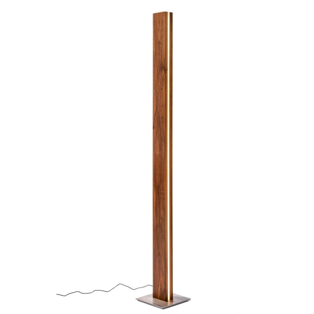 Floor lamp shielded walnut flicker-free LED